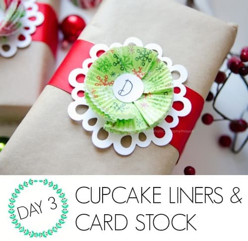 Cupcake Liners and Cardstock Present Wrap