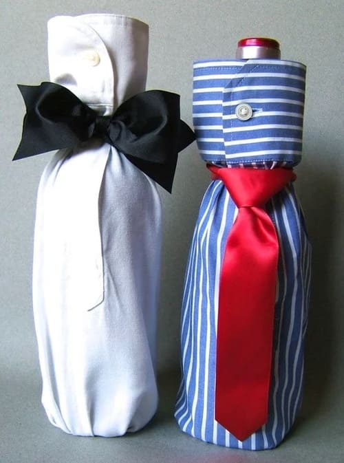 Wrap a Bottle with a Shirt for a Gift Wrap