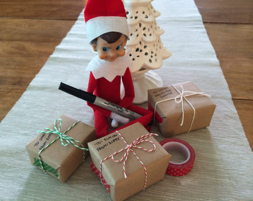 Elf on the Shelf Wraps Gifts