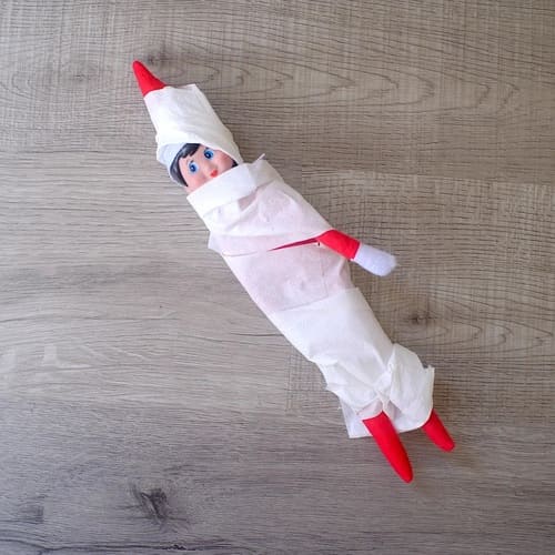 Elf on the Shelf Ideas Toilet Paper Mummy