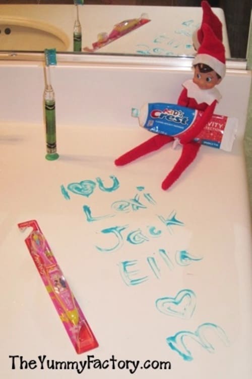 Elf on the Shelf Brushing His Teeth