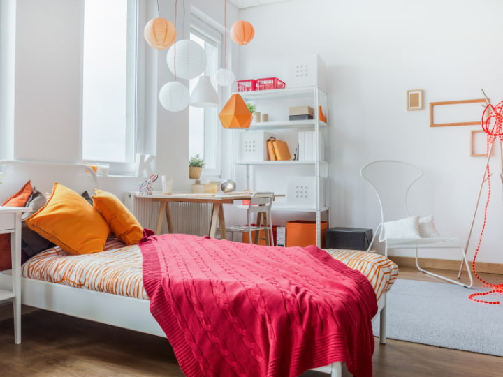 Decorating a small teen bedroom that needs to accommodate a lot of stuff can be challenging, but with some creative solutions, you can maximize the space and make it both functional and stylish. Here are some ideas: