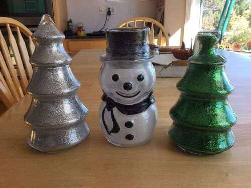 Easy Glitter Snowman and Christmas Tree