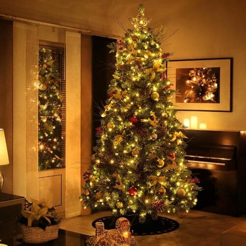 7ft Christmas Tree with Decorations and Lights Remote and Timer