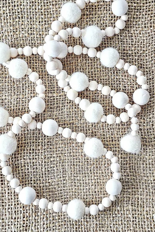 Easy Winter Bead And Wool Ball Garland