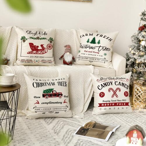 Winter Holiday Rustic Farmhouse Cases for Pillows