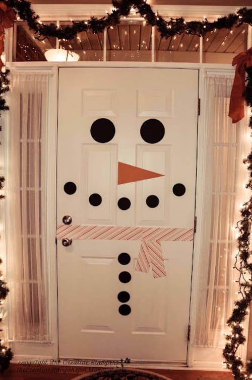 Easy Snowman Front Door Decor