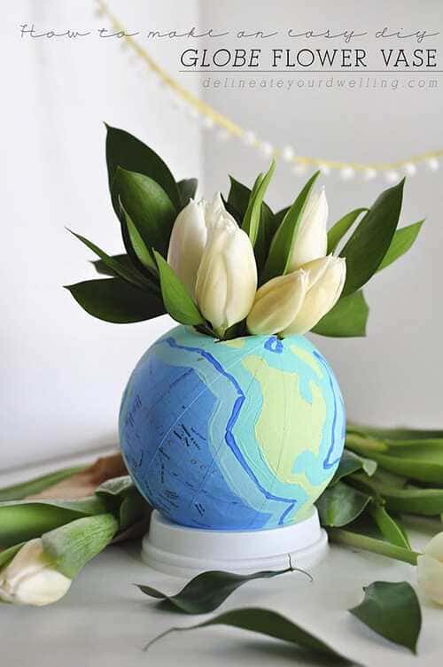 DIY clear glass vase decoration ideas globe vase