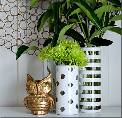 Stickers and Spray Paint Vase Decoration