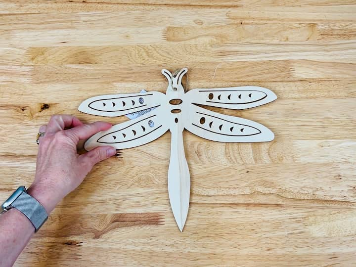 wooden dragonfly at Dollar Tree in Crafter's Corner. 