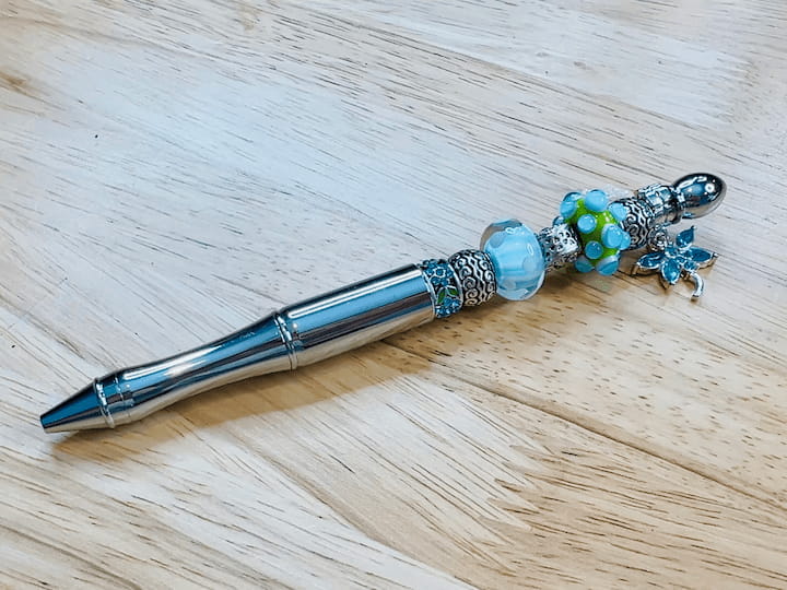 While that was drying, I grabbed some more of my Karen Thomas designs DIY add-a-bead products and got to work. This one is a pen.