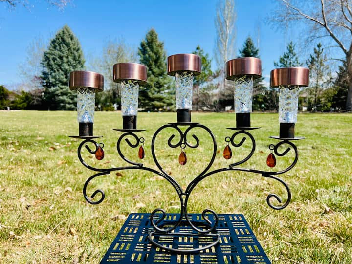  I turned a candle holder into a solarabra with solar lights