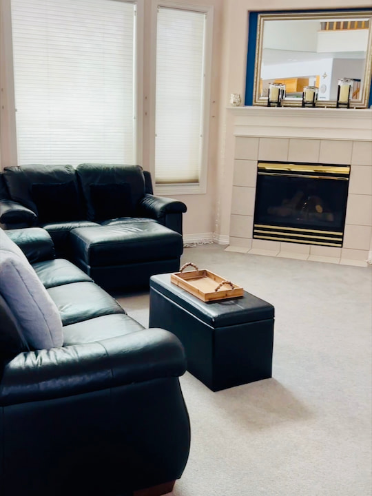 living room decor with black and gold