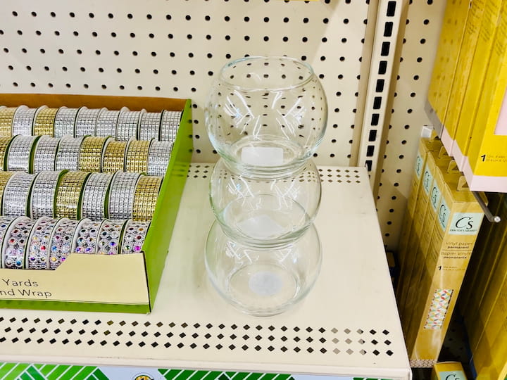 other options for candle holders that you could use. You could go to the Dollar Store and get three of these same size candle holders or glass bowls.