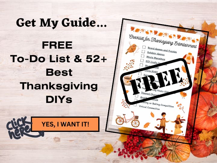 Thanksgiving Sign up for Free DIYs and To Do List Banner