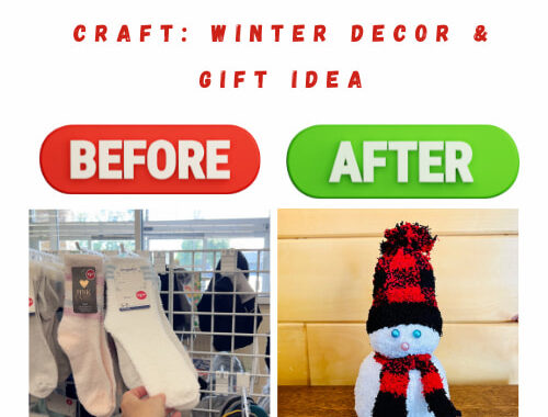 Looking for a fun and easy winter craft? This DIY sock snowman craft is the perfect project! It's a cute winter decor and a great gift idea.