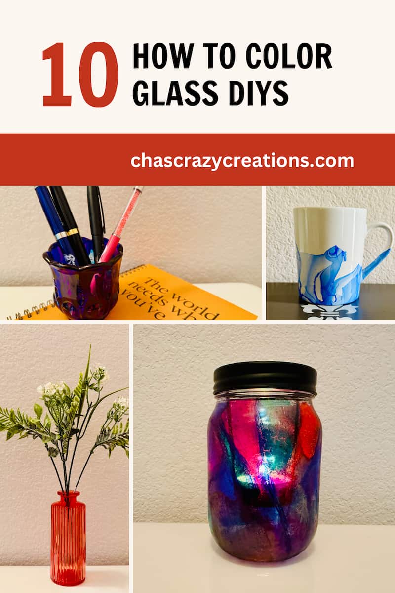 How to color glass:  Learn 10 easy ways to color glass using paint, glue, food coloring & more! Budget-friendly DIYs perfect for jars, vases & home décor.