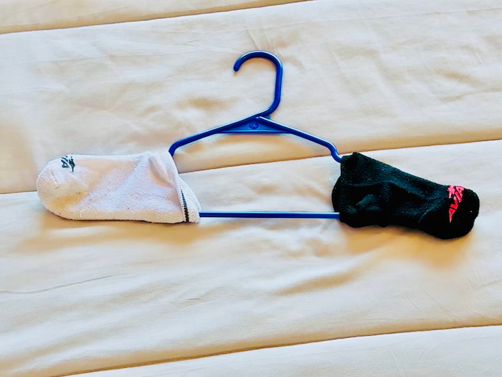 socks on a hanger