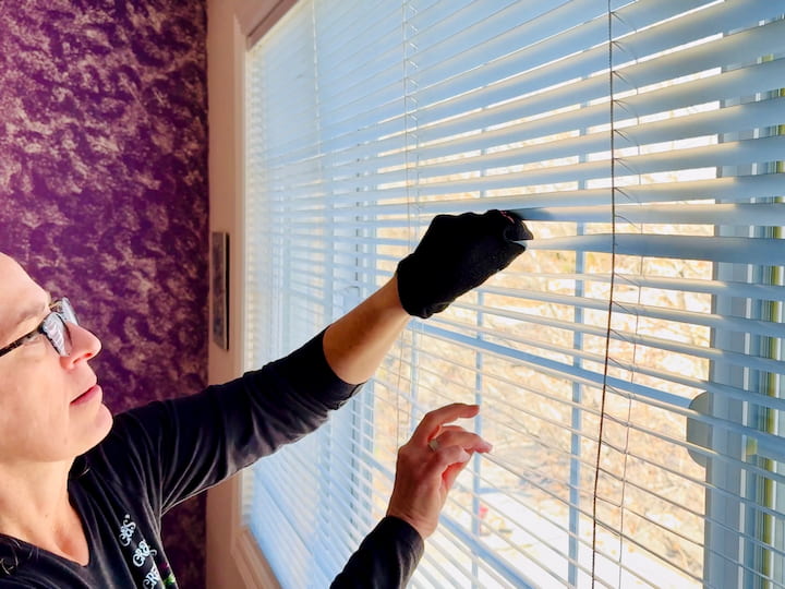 Chas dusting blinds