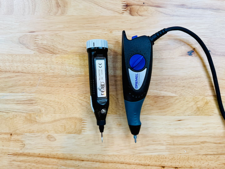 Plaid and Dremel Engravers