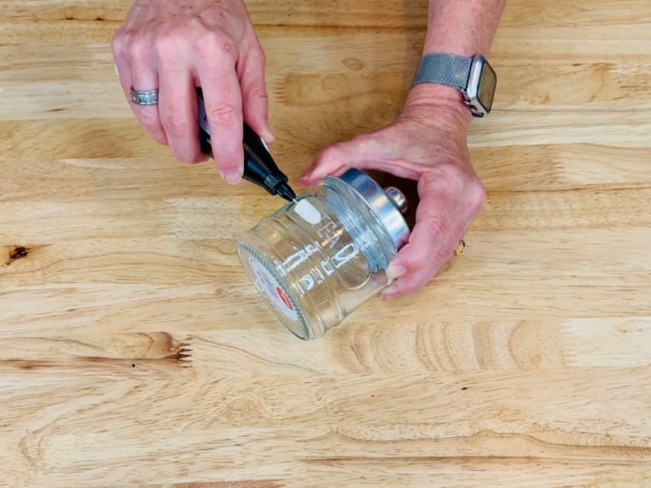 buffing the glass jar