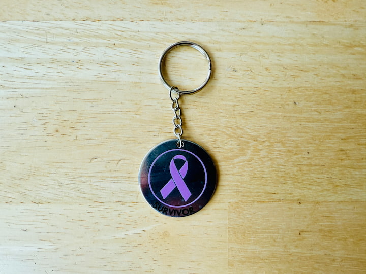 Front of metal keychain