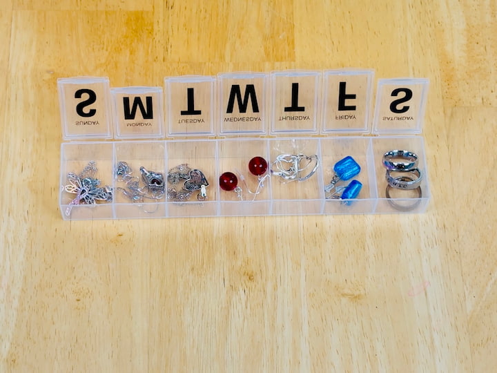 jewelry in the large pill container