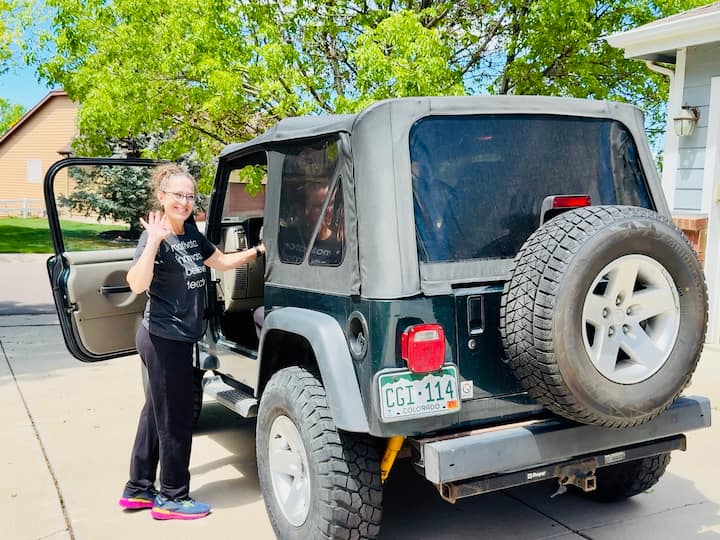 Chas and her Jeep