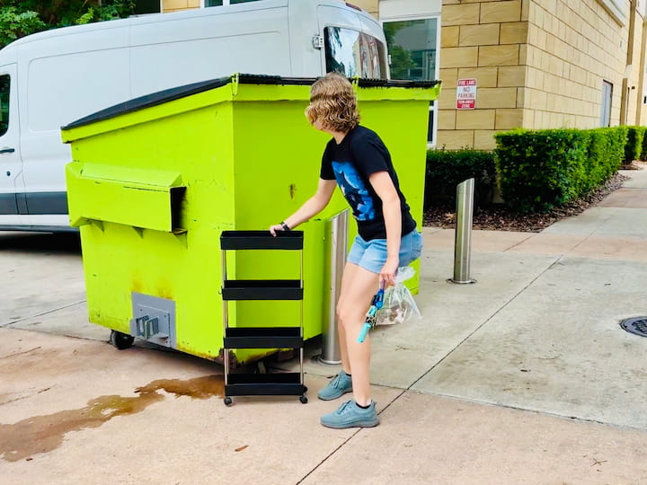 Saving a rolling cart from being thrown away