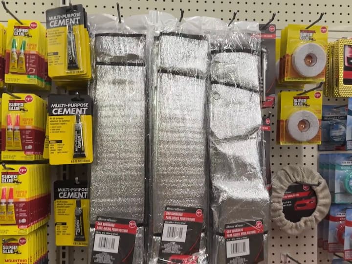 🌞 Sunshades & Air Fresheners:
Keep your car cool with a Dollar Tree sunshade, and pick from a wide variety of air fresheners. Tip: Hide one under the seat for a subtle scent.