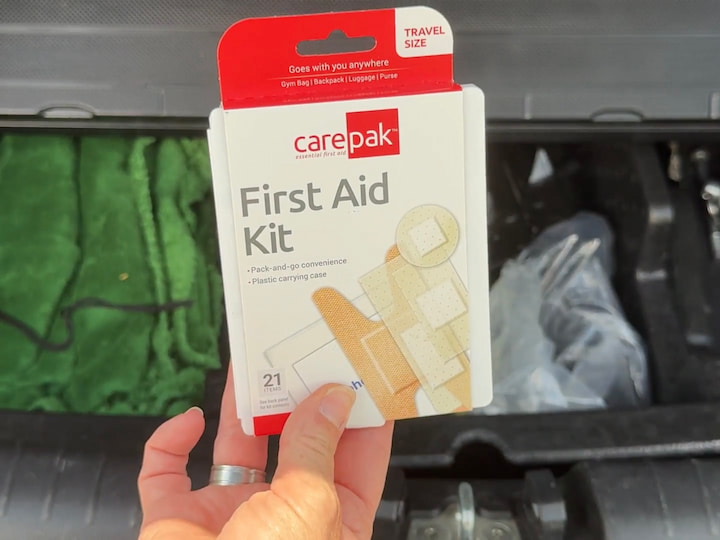 First Aid Kit – Buy pre-made or DIY one with Dollar Tree supplies.