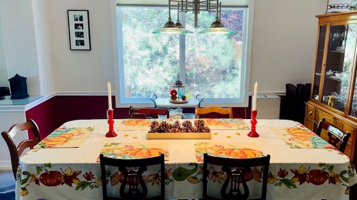Pinecone display on table