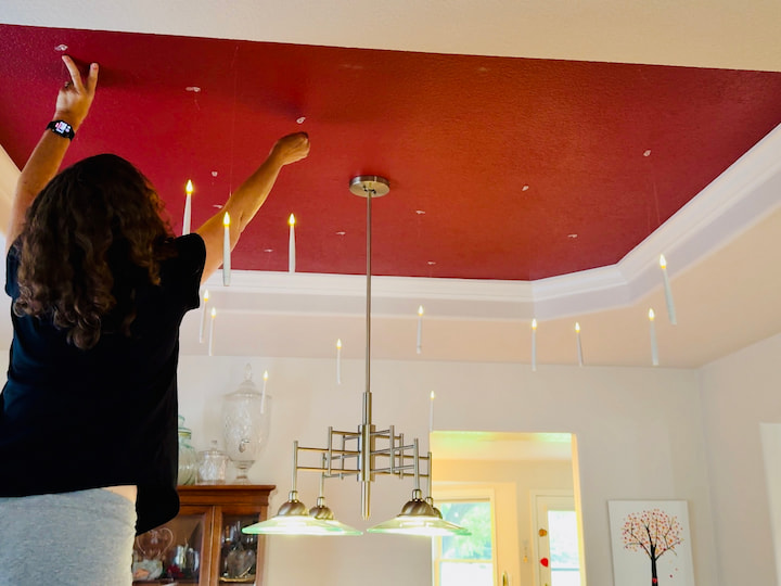 Chas hanging Harry Potter Candles