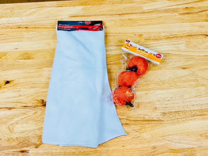 microfiber cloth and knit pumpkins