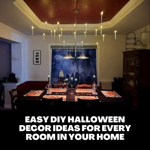 Transform your home with easy DIY Halloween decor ideas for the living room, dining room, bathroom, and more! Budget-friendly Dollar Tree hacks, thrift finds & spooky DIYs included