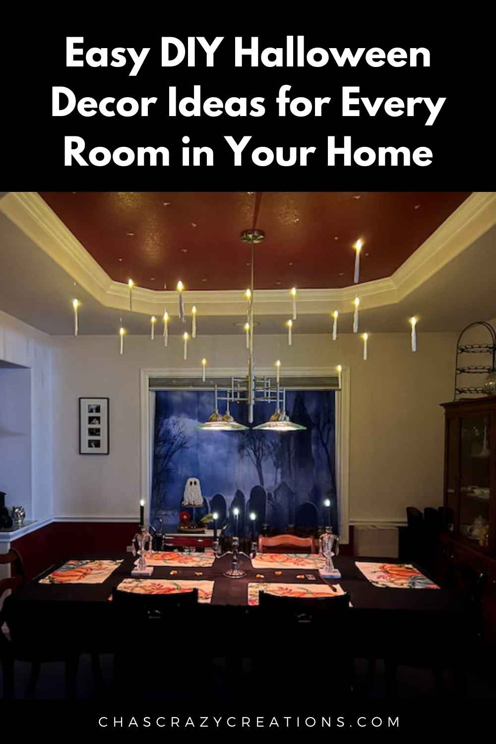 Transform your home with easy DIY Halloween decor ideas for the living room, dining room, bathroom, and more! Budget-friendly Dollar Tree hacks, thrift finds & spooky DIYs included