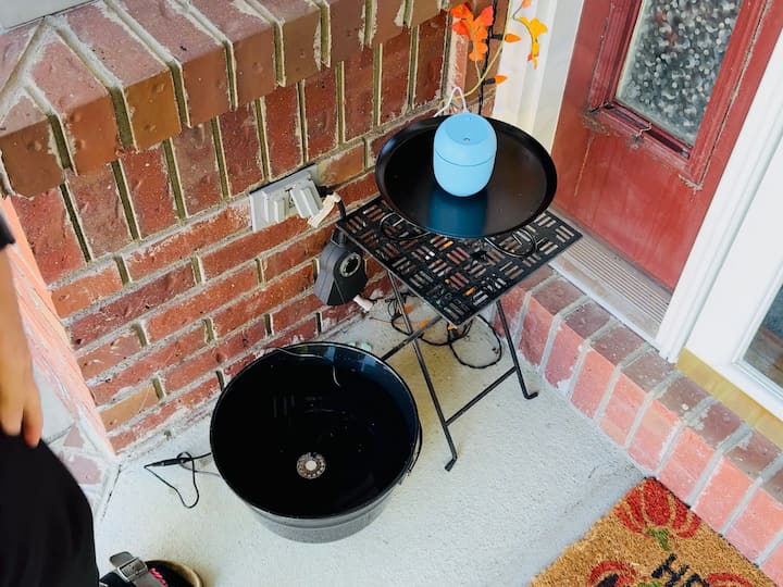Place humidifier on thrift store candle holder