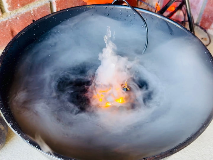 Cauldron and mister turned on