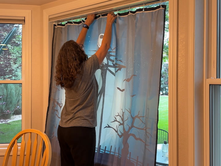 Chas hanging shower curtain