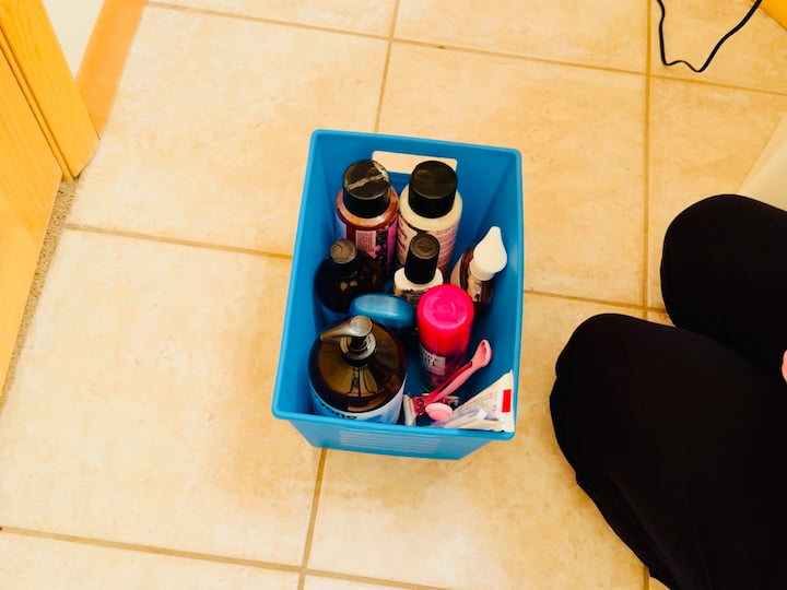 Basket with back up supplies