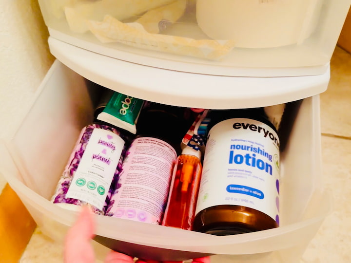 Back up supplies in a drawer