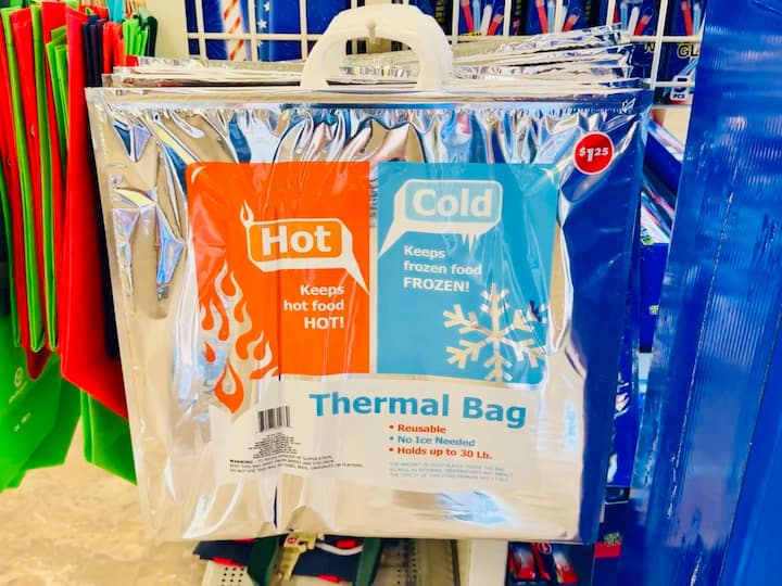 Hot/cold bags that double as mini coolers for snacks and drinks