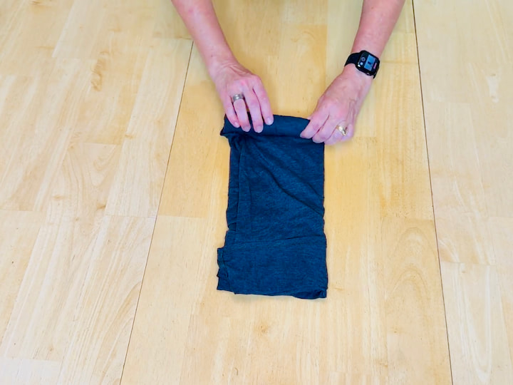 roll the shirt up for the military roll