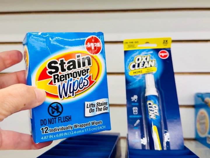 Oxy pens and stain removers are perfect for quick fixes.